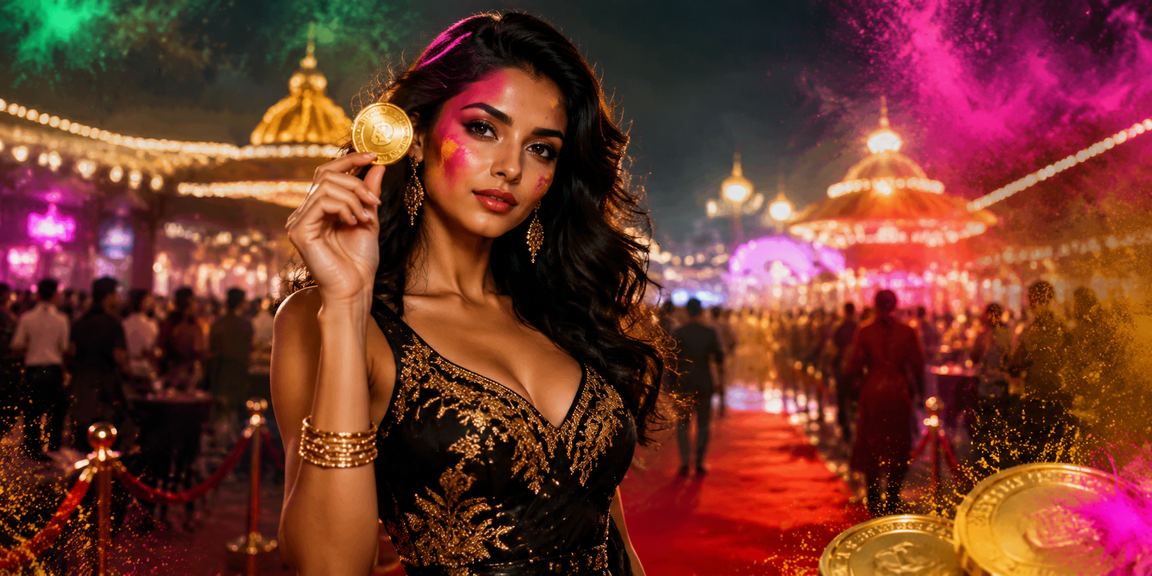Indian festival with people enjoying mobile casino games